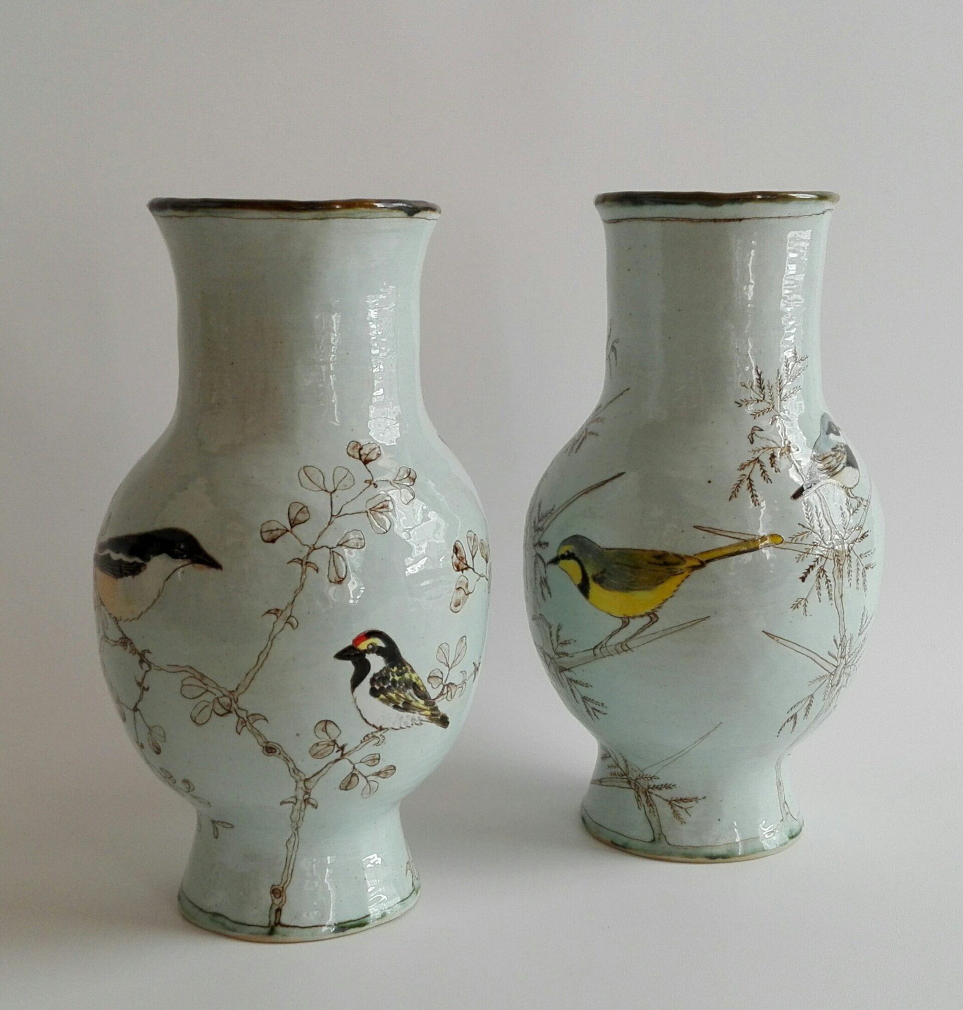 Pair of ceramic vases by Lisa Ringwood