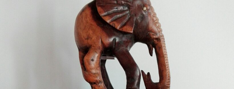 Carved wooden elephant