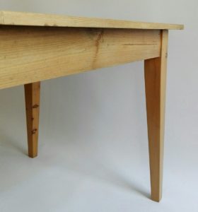 Table made from 19th century reclaimed Oregon pine