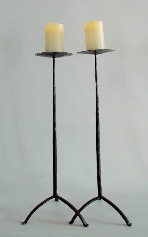 Pairs of wrought iron candlesticks Lutge Gallery