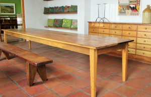 4 metre table made from reclaimed 19th century yellowwood 