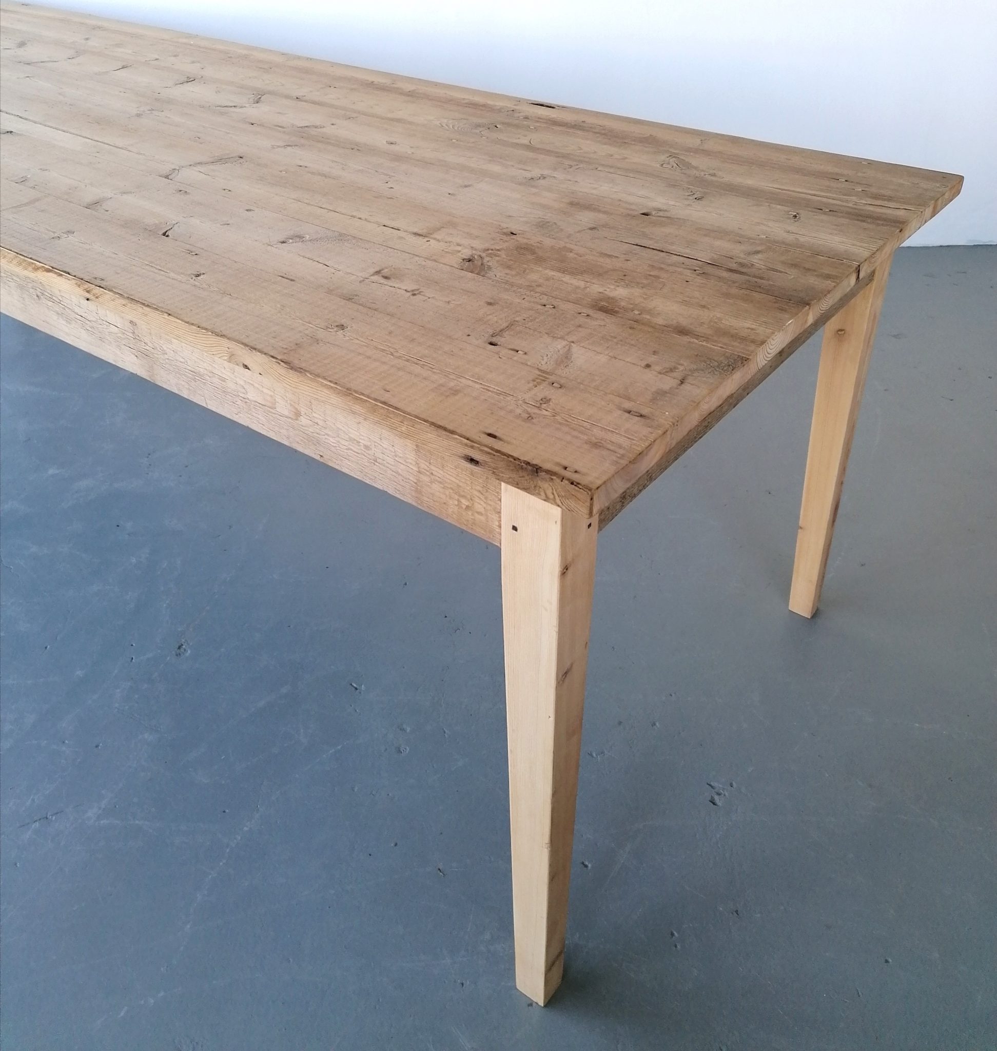 Table made from reclaimed 19th C oregon pine 930 x 2600 mms Lutge Gallery